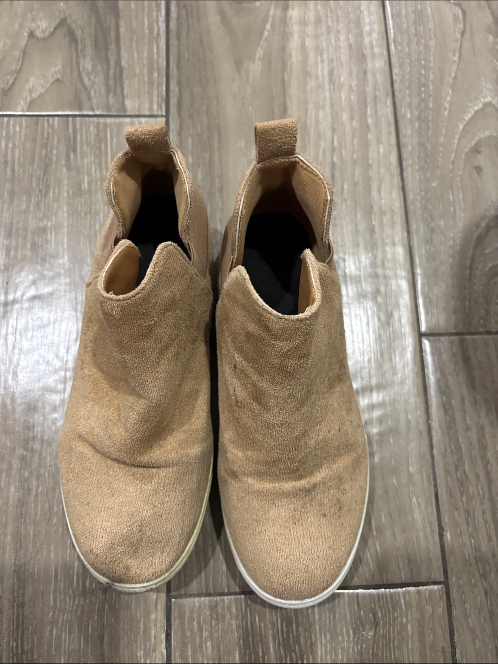 Slip-On Suede Sneaker Boots — Tan